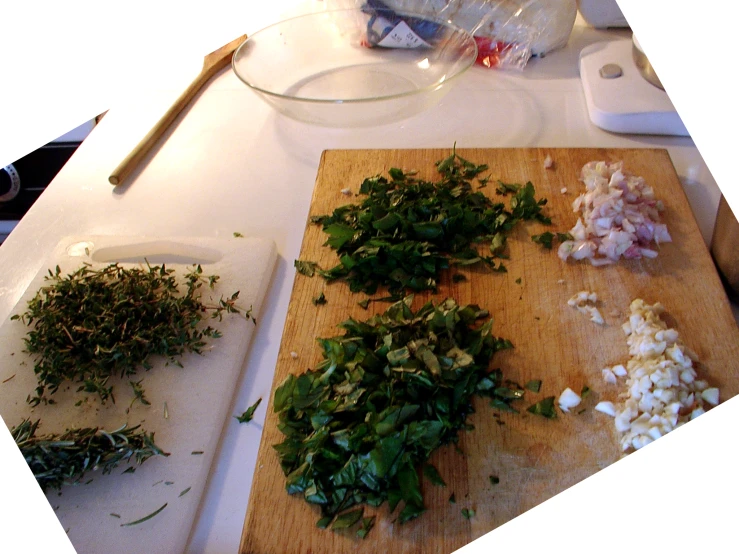 chopped up vegetables on a wooden  board