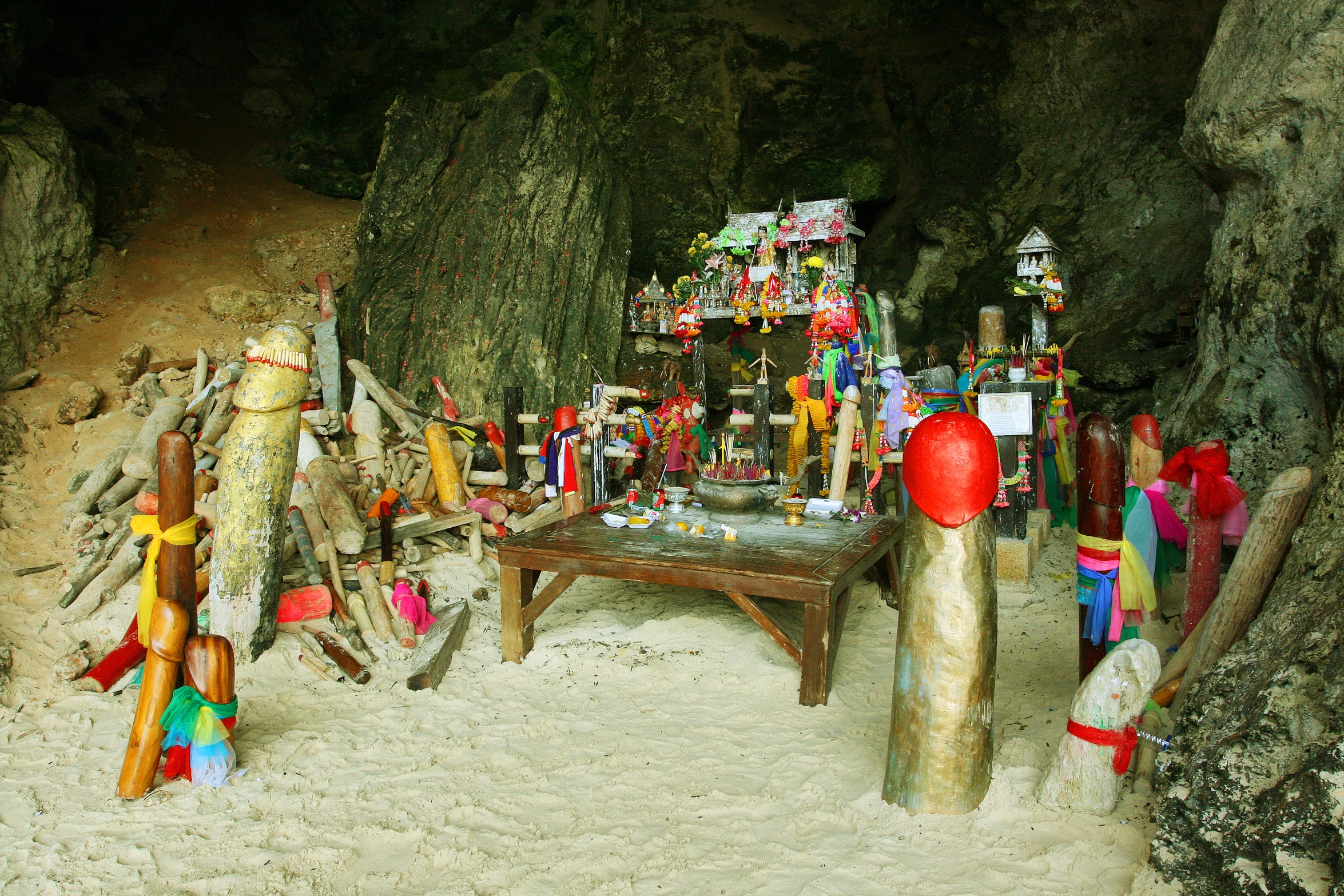 this is a very elaborate altar in a cave