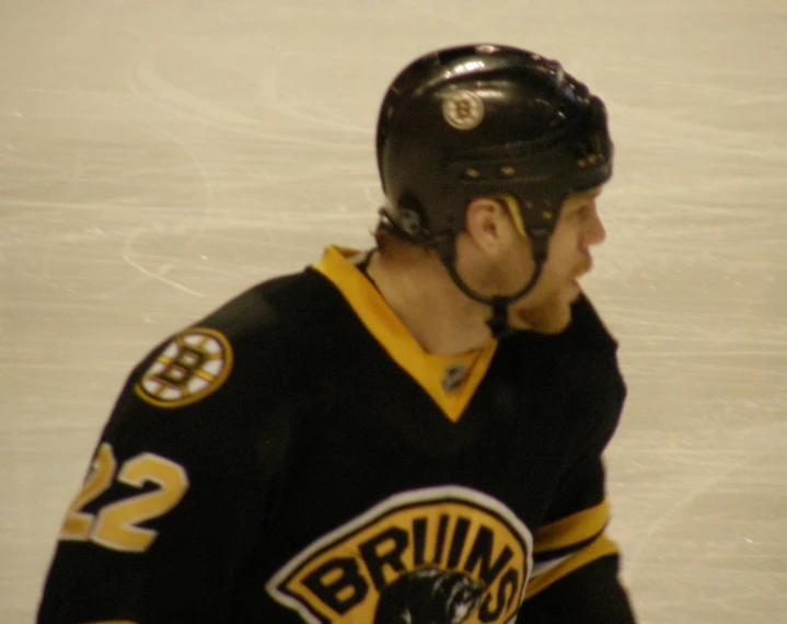 a man in a hockey uniform on the ice