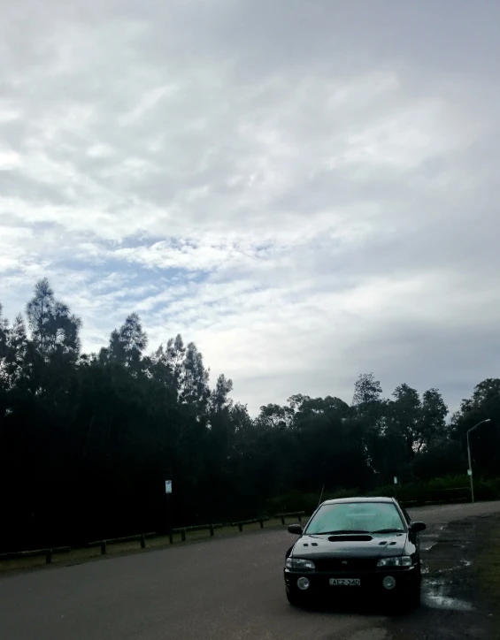 a car on the side of a road