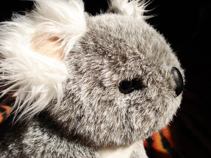 a stuffed animal toy has an adorable fuzzy face