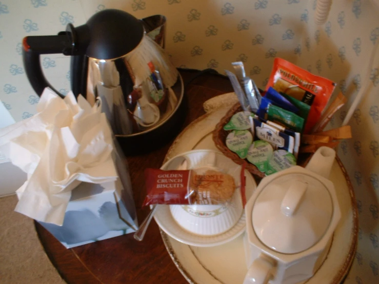 an image of a tray with different items on it