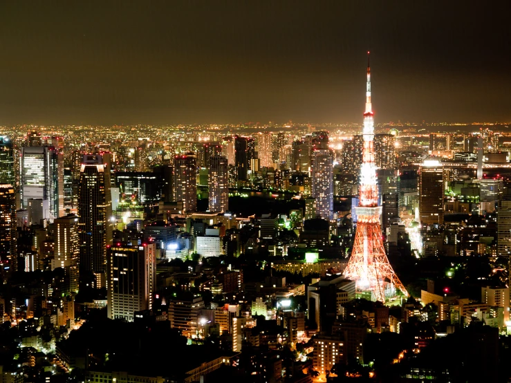 the city skyline has many different colors and skyscrs