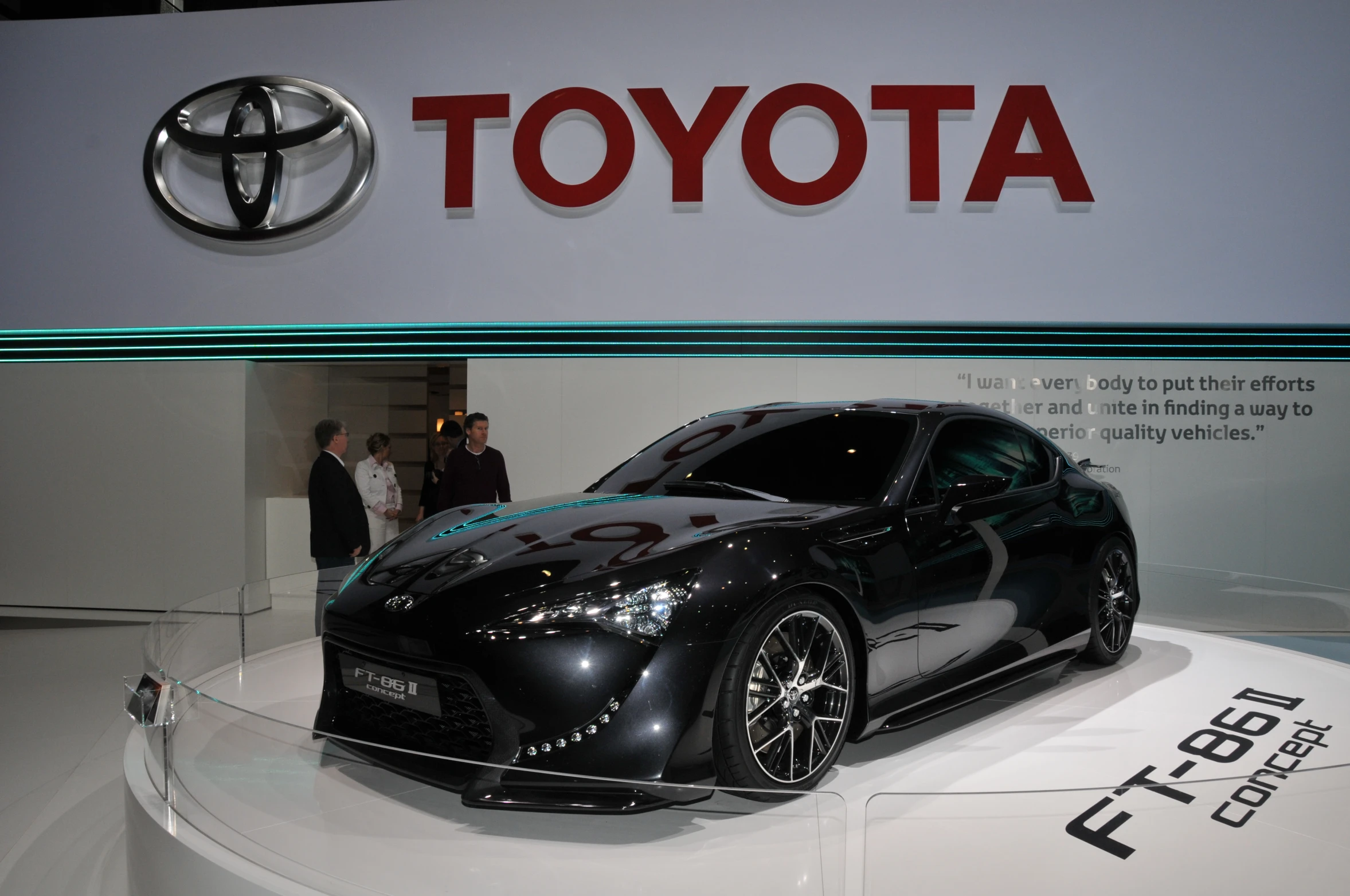 a toyota is shown in an exhibit room