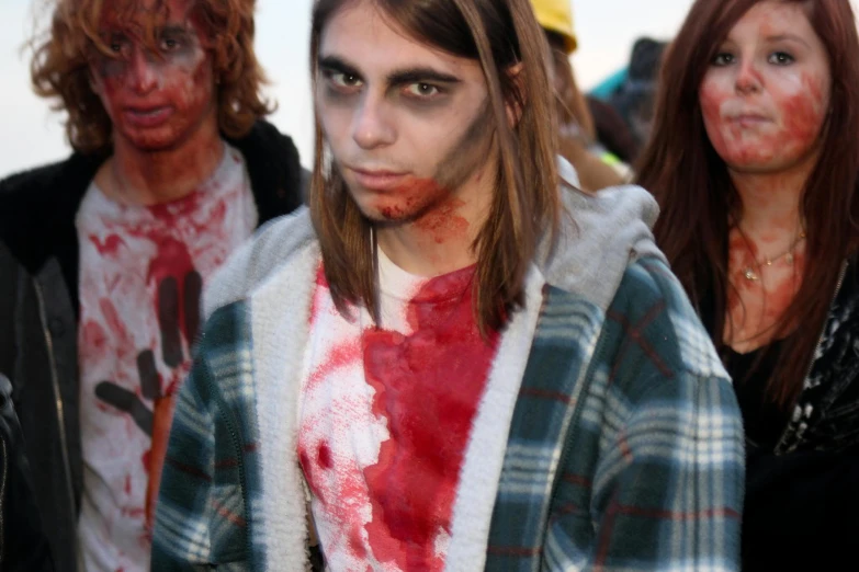 some people are dressed up as zombies