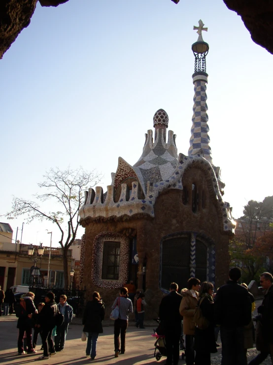 people are standing in line to get into a building