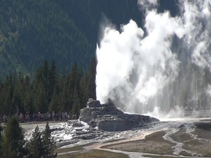 some steam is rising up from a river