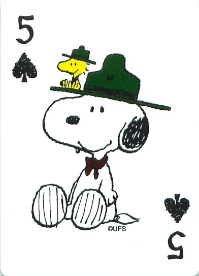 a snoopy card with a yellow duck on top of it
