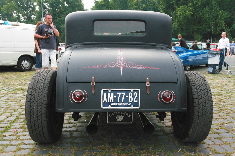 the front end of a classic pickup truck