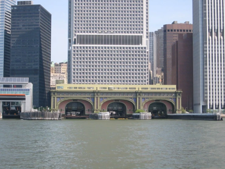 a few train bridges going over the water