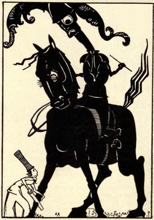 an old po of a knight on horseback