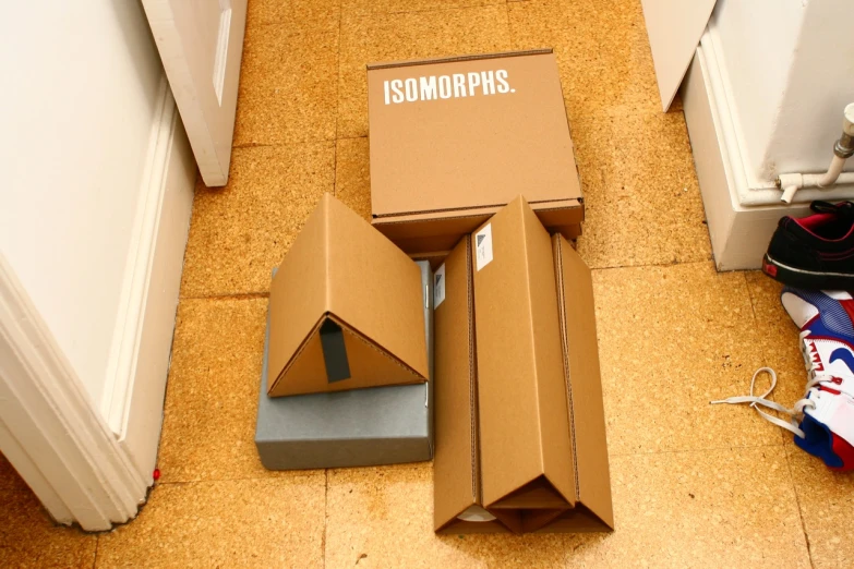 a box with the contents inside on a floor