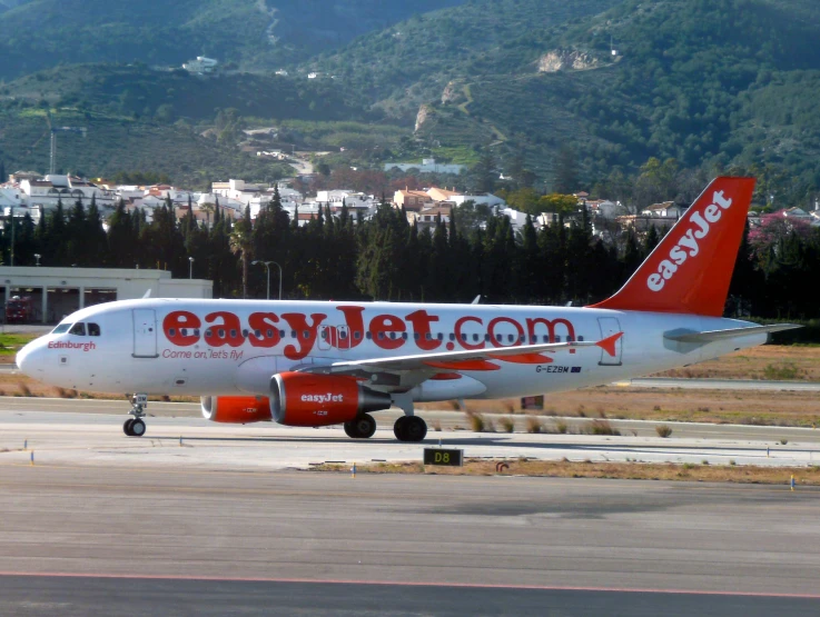 an easyjet jet airplane sitting on an airport tarmac