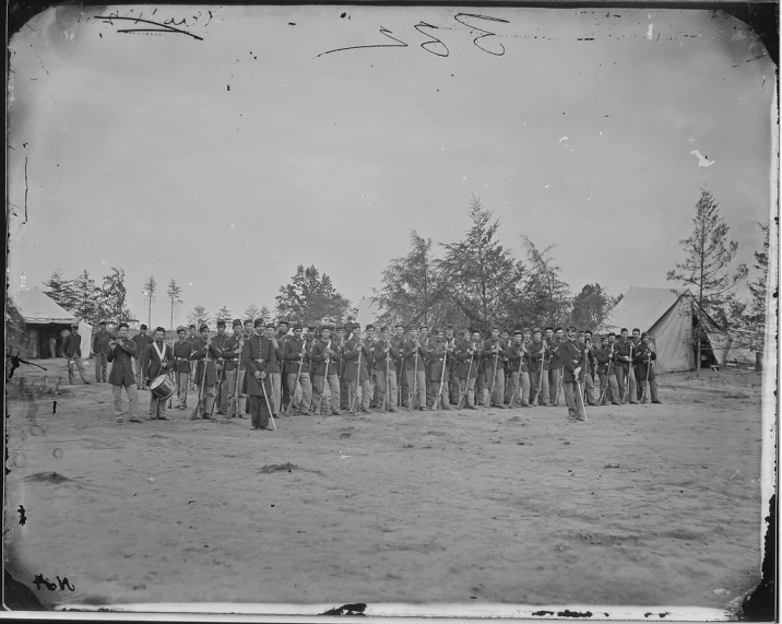 a black and white po shows an old army group