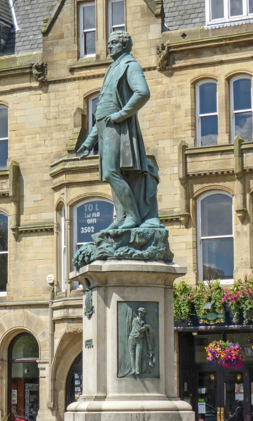 a statue of a person that is standing outside