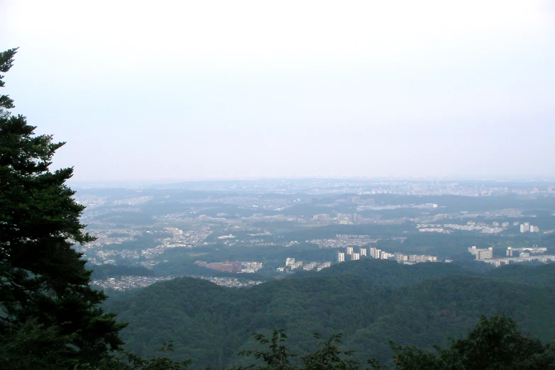 a distant view from the top of a mountain