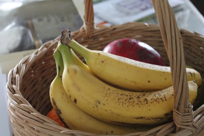 the fruit is in the basket and ready to be eaten