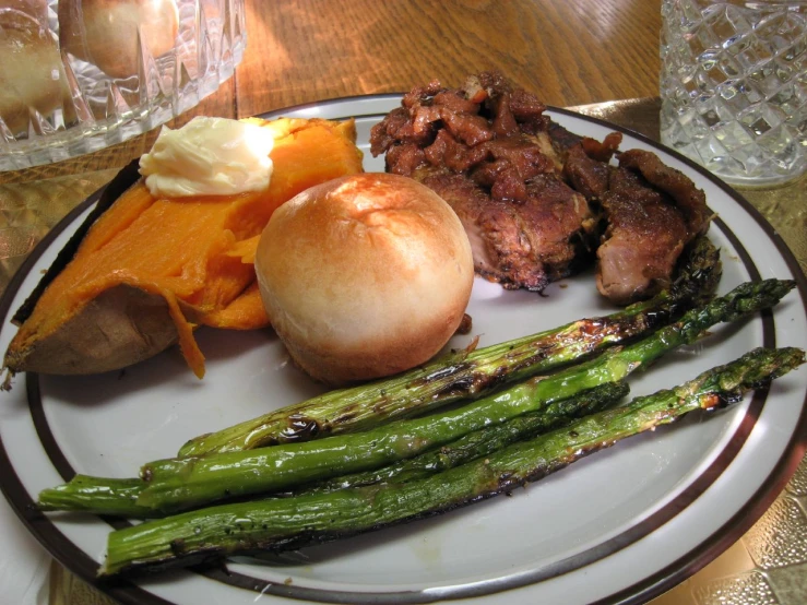 a white plate topped with different types of food