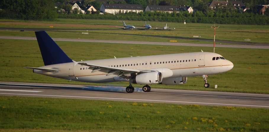 a large passenger jet coming in for landing