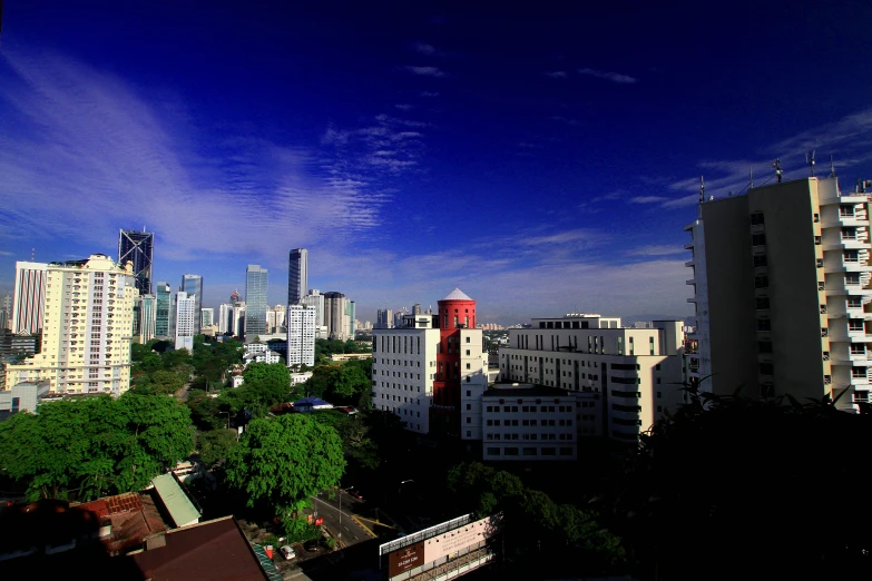 many high rise buildings are in the distance