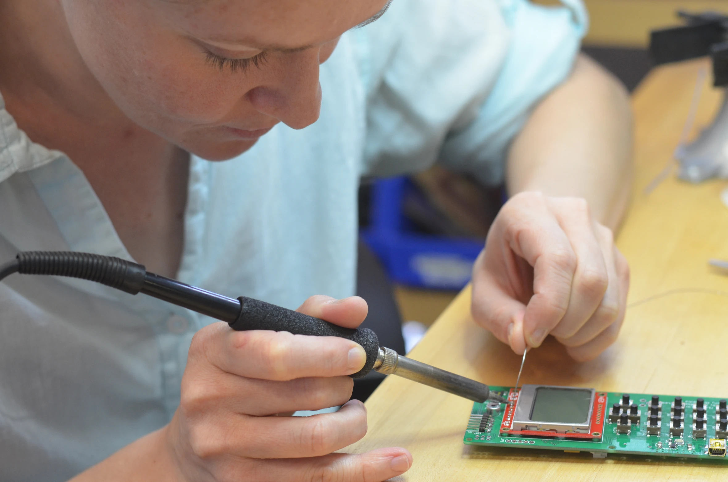 a person is preparing some type of electronic project