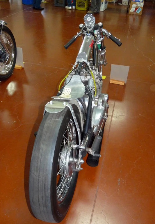 motorcycle on display in large building in facility