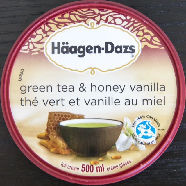 a close up of a container of tea and honey vanilla