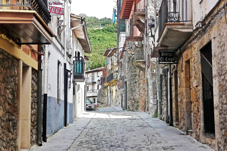 narrow street in the old part of the city