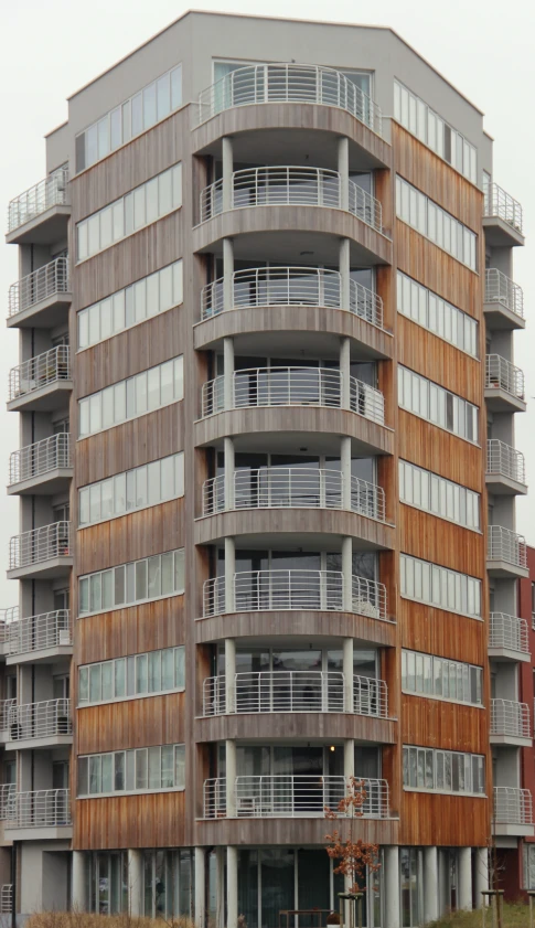 this is an image of an apartment building with balconies