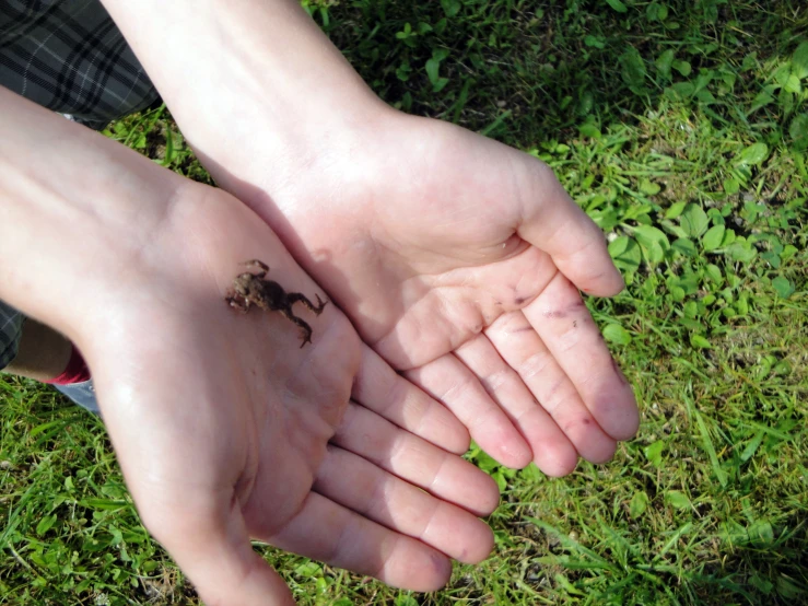 two people holding their hands together with one finger in the air