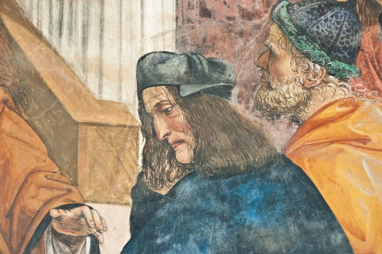 two painting of men with robes and hats