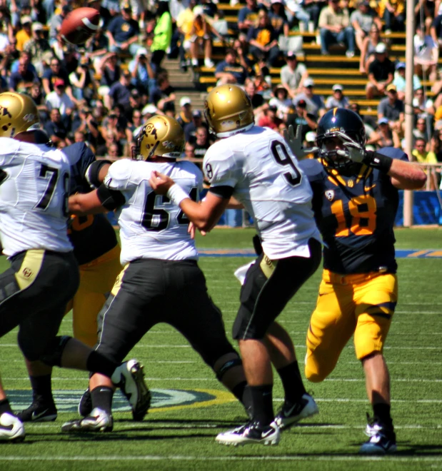 a group of men on a field playing football