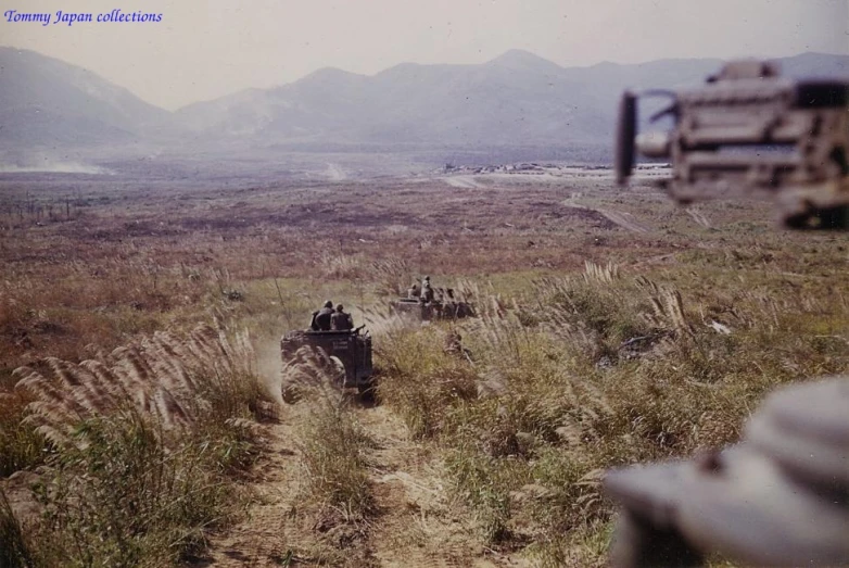 the soldiers are on their off road vehicle