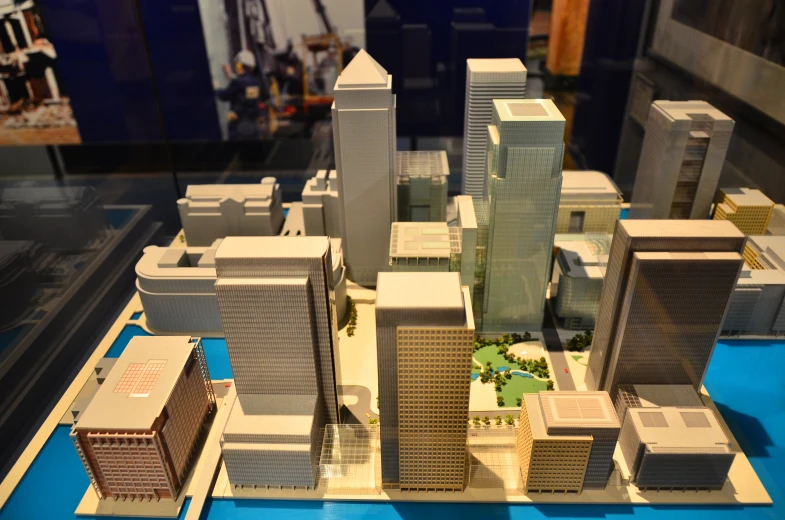 a model of a city made with a model