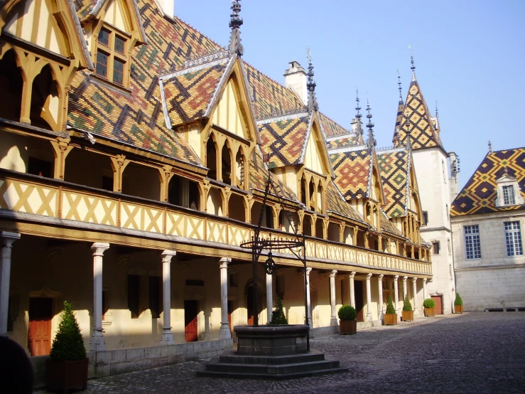 old - fashioned buildings line an avenue in a european town