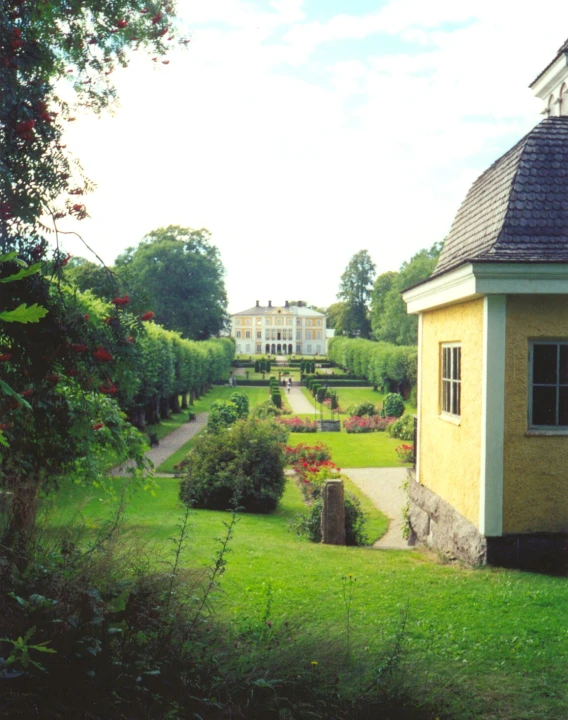 this is an image of a mansion from across the yard