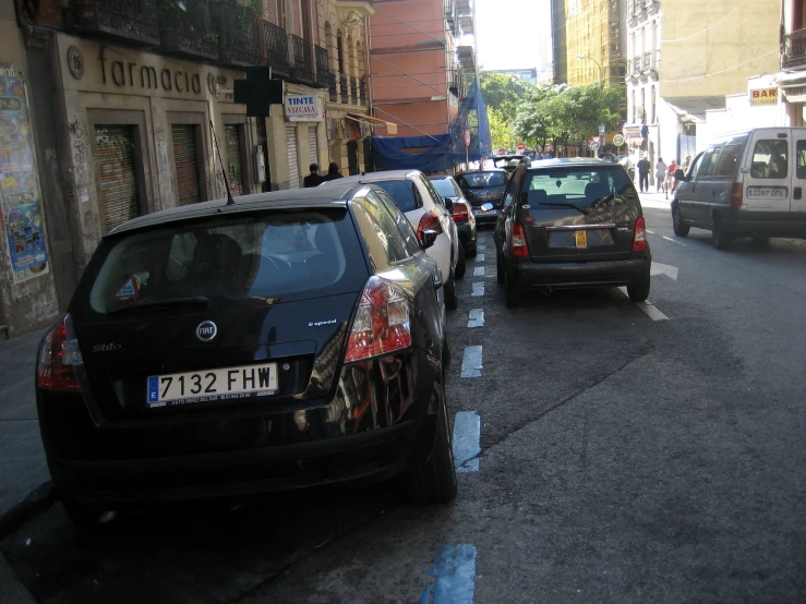 cars parked on the side of the road