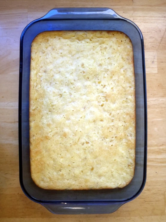 a cake pan with a baked treat inside