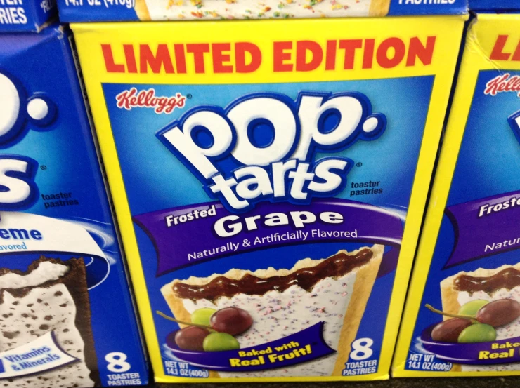 a package of pop tarts cake mix displayed in a store