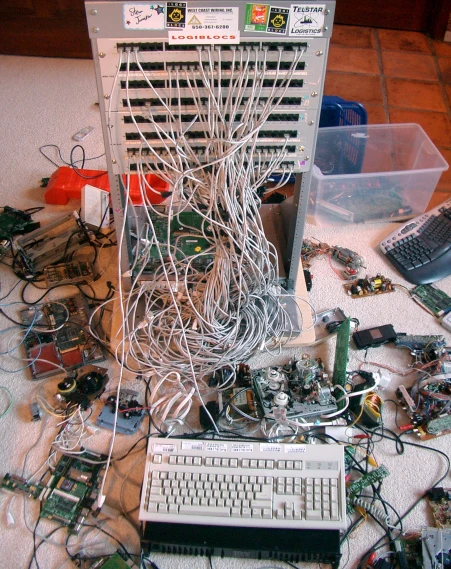 various components of a computer that have been taken apart