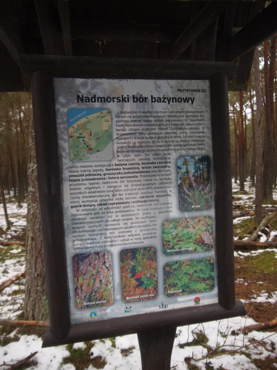 a sign is shown displaying information about the various plants in the area