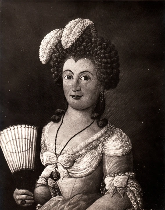 this is a drawing of a woman in costume