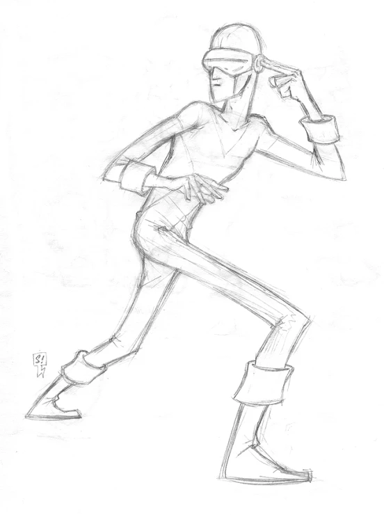 this is a pencil drawing of a character from the animated tv power rangers