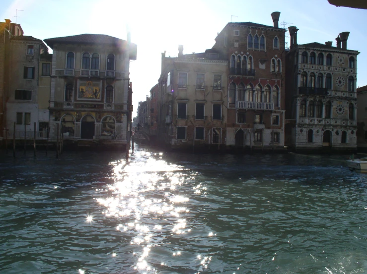 a body of water with buildings in it