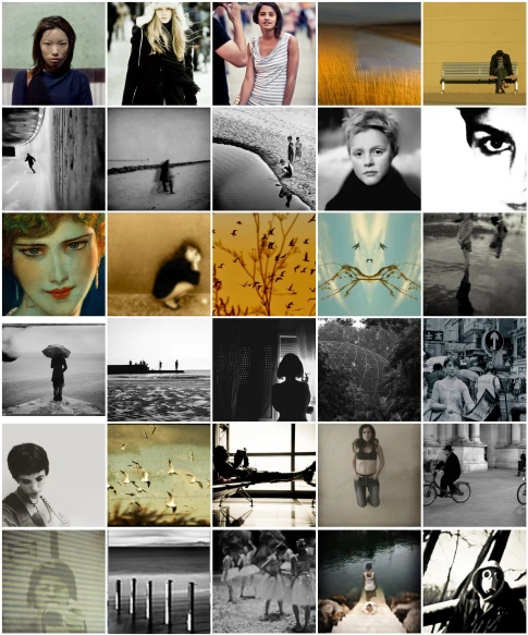 collage of pictures featuring a woman in black and white