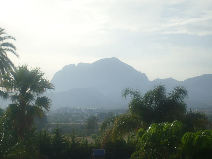 an image of mountains in the sky