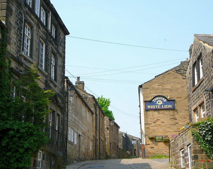 street in old fashioned part of a city