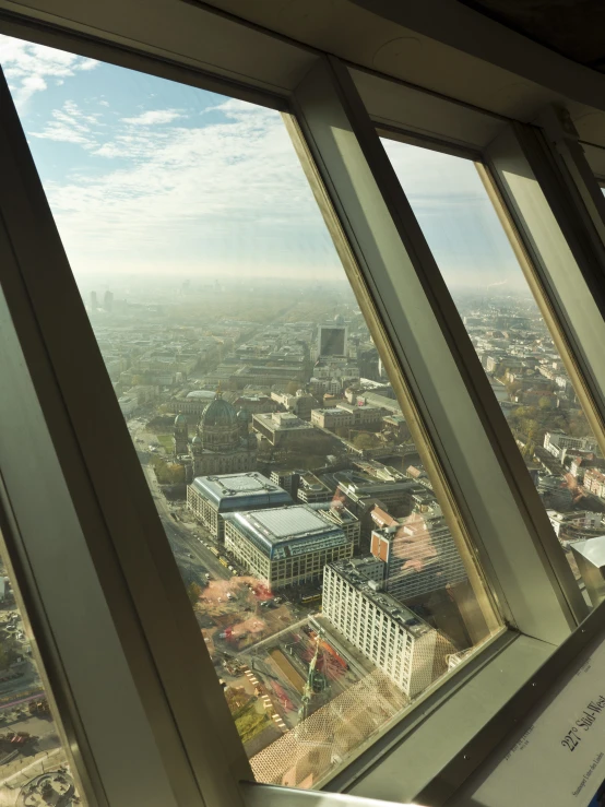 a view of the city from a very high building