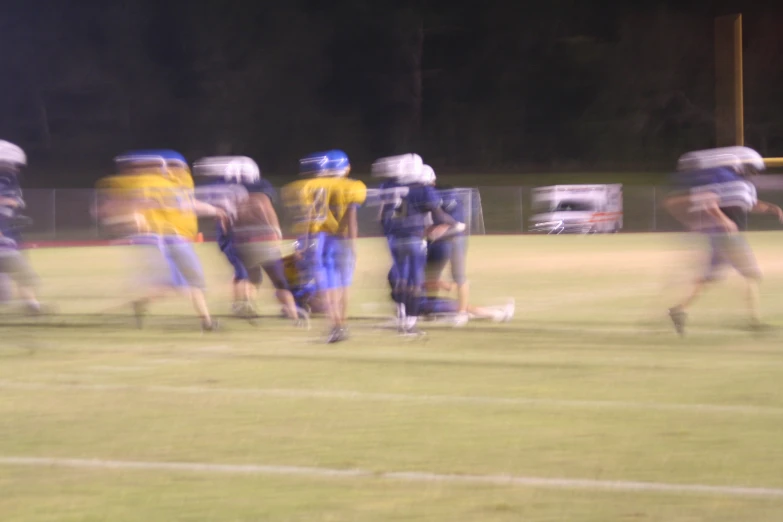 a group of players running across a field