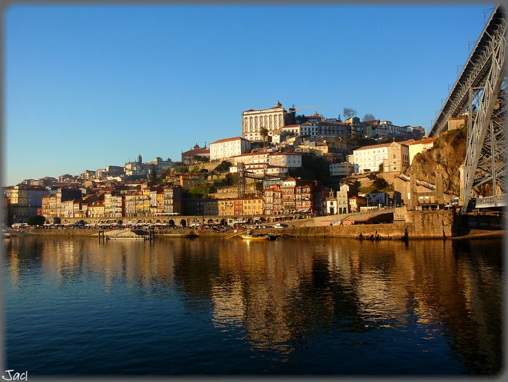 a city on a hill near the water